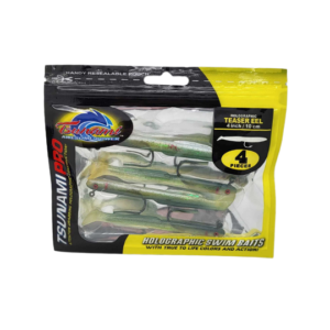TSUNAMI - HOLOGRAPHIC 4" TEASER EELS - OLIVE BACK - HTE4-4-6