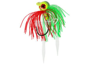 UFSHN Fluke 5/0 Hi/Lo Octopus Hook Hoochie Skirt - Nuclear Chicken