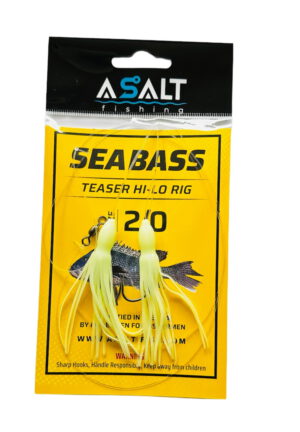UFSHN  - Seabass Hi/Lo with 1/0 Baitholder & White Squid Skirts - U466 1/0W