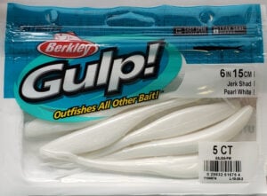Berkley Gulp - 6" Jerk Shad - Pearl White - GSJS-PW