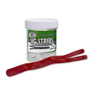 Fat Cow - Jig Strips - 7 1/2" Split Tail - Blood Red - 4pcs